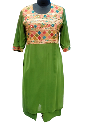 women's green colour Salwar suit