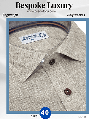 Grey &amp; White Texture Formal Shirt