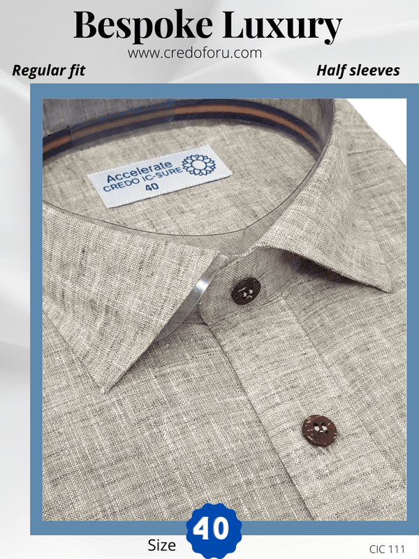 Grey &amp; White Texture Formal Shirt