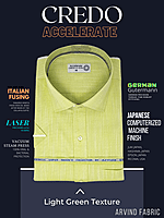 Arvind Fabric Light Green & White Texture Formal Shirt