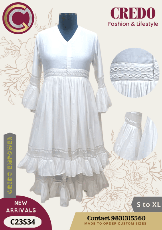 white chanderi silk embroidered dress
