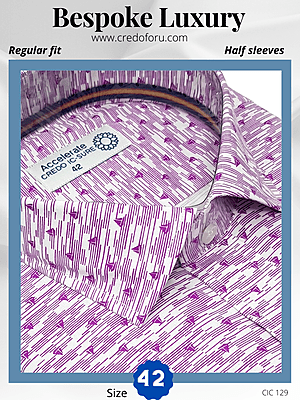 Raymond Fabric Mauve&White Printed Formal Shirt