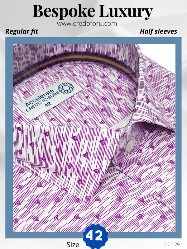 Raymond Fabric Mauve&White Printed Formal Shirt