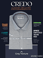 Arvind Fabric Grey Texture Formal Shirt Arvind Fabric Grey Texture Formal Shirt