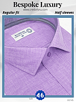 Raymond Fabric Mauve Solid Texture Half Sleeves Formal Shirt