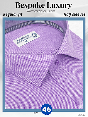 Raymond Fabric Mauve Solid Texture Half Sleeves Formal Shirt