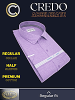 Raymond Fabric Mauve Solid Texture Half Sleeves Formal Shirt