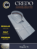 Arvind Fabric Grey Texture Formal Shirt
