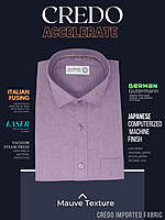 Credo Mauve Texture Regular Fit Formal Shirt