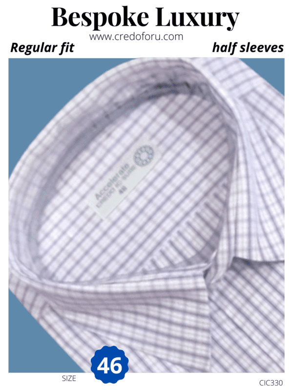 purple checked white colour half sleeves shirt