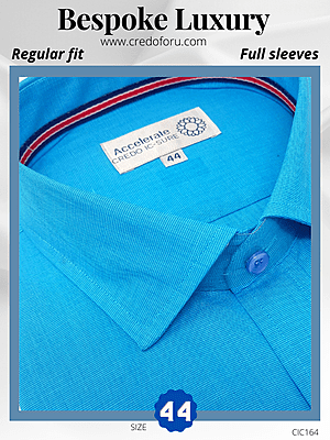 Arvind Fabric Aqua Blue Formal Shirt