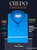 Arvind Fabric Aqua Blue Formal Shirt