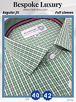 Arvind Fabric Green Check Formal Shirt