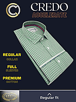Arvind Fabric Green Check Formal Shirt