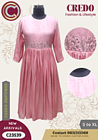 Pink embroidered dress