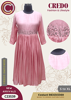 Pink embroidered dress