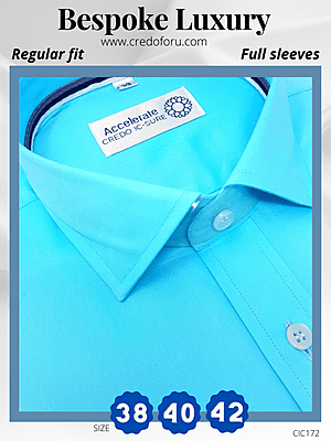 Italian Fabric Teal Blue Formal Shirt