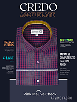 Arvind Fabric Pink Check Formal Shirt
