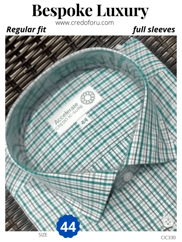 Men green & black checked  full sleeves shirt