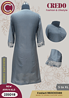 Chanderi silk grey kurti