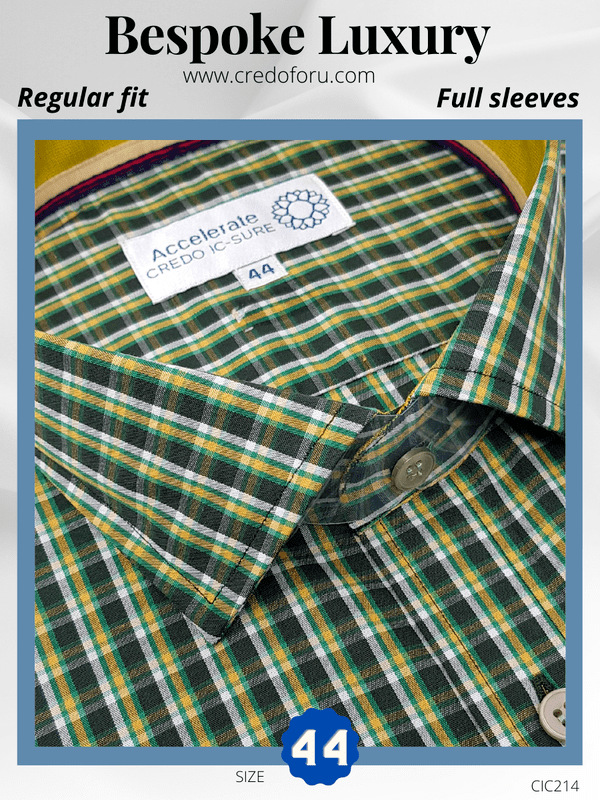 Green Check Black Formal Shirt