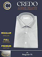 Men light grey full sleeves  formal shirt