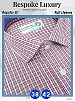 Arvind Fabric Mauve Check Formal Shirt