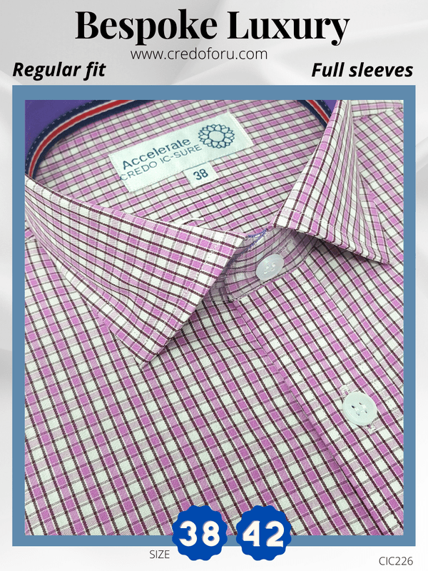 Arvind Fabric Mauve Check Formal Shirt