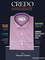 Arvind Fabric Mauve Check Formal Shirt