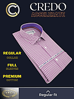 Arvind Fabric Mauve Check Formal Shirt