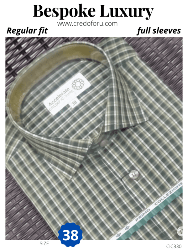 Green black checked full sleeves shirt