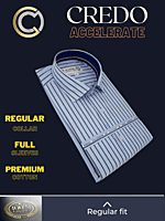 Arvind Fabric Blue Black Stripe Formal Shirt