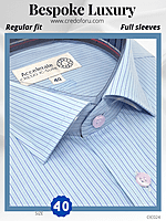 Arvind Fabric Light Blue Stripe Formal Shirt