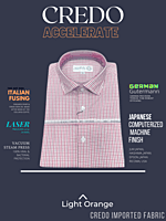 Men full sleeves pink checked formal shirt