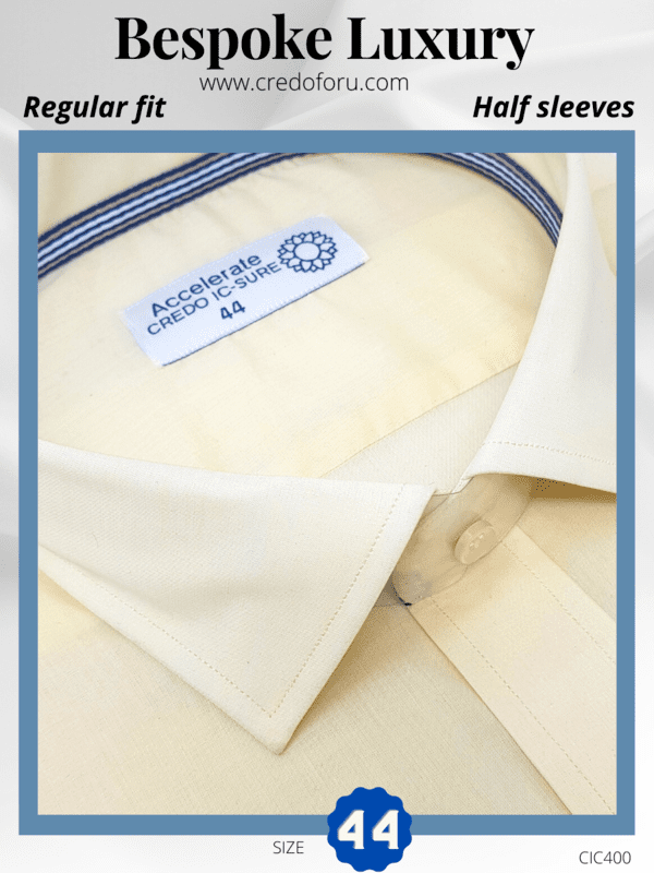 Arvind Fabric Light Yellow Formal Shirt