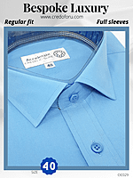 Mafatlal Fabric Light Blue Full Sleeves Formal Shirt