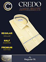 Arvind Fabric Light Yellow Formal Shirt