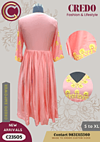 Peach muslin kurti