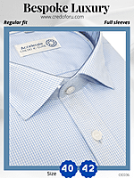 White & Blue Check Formal Shirt