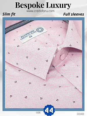Arvind Fabric Pink &amp; White Formal Shirt