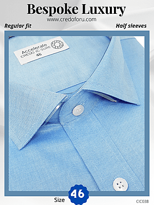 Arvind Fabric Light Blue Formal Shirt