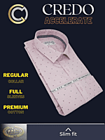 Arvind Fabric Pink &amp; White Formal Shirt