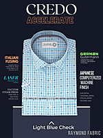 Raymond Fabric Light Blue Check Formal Shirt