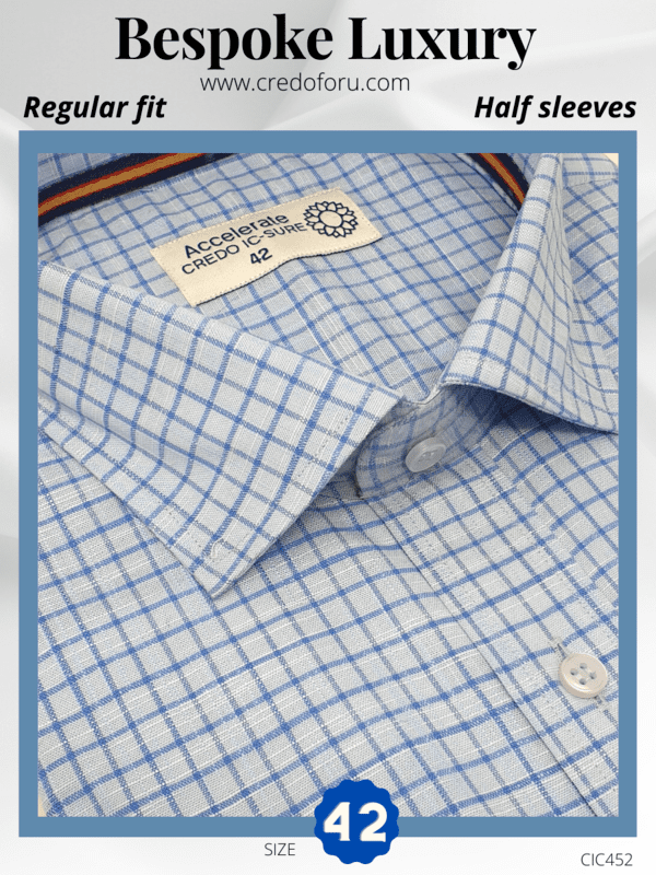 Raymond Fabric Blue Check Formal Shirt