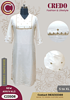 Chanderi silk white kurti