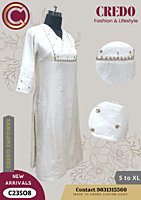 Chanderi silk white kurti