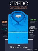 Arvind Fabric Blue Texture Formal Shirt