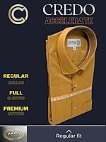 ochre yellow full sleeve formal shirt