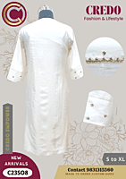 Chanderi silk white kurti