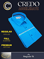 Arvind Fabric Blue Texture Formal Shirt